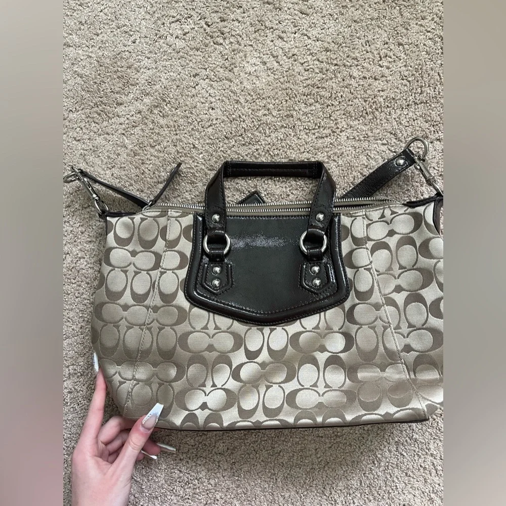 coach brown satchel tote crossbody shoulder bag - Picture 16 of 17